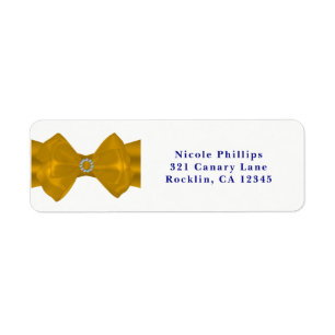 Étiquette Ruban jaune et diamants Chic Glam Invitation
