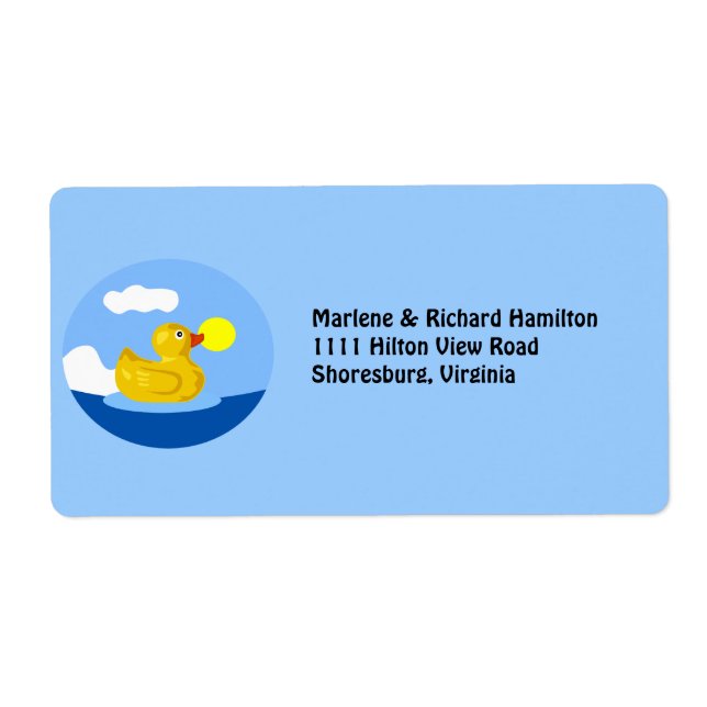 Étiquette Rubber Ducky va nager (Devant)