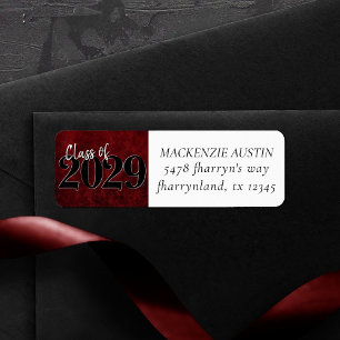 Étiquette Ruby Crimson Rouge Année d'obtention du diplôme