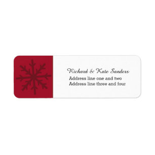 Étiquette Ruby Red Snowflake Texte personnalisé