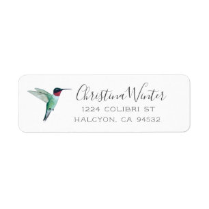 Étiquette Ruby-throated Hummingbird Label