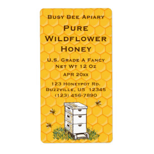 Étiquette ruche et peigne d'abeille Apiaire personnalisé #3