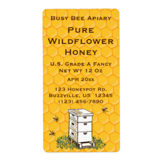 Étiquette ruche et peigne d'abeille Apiaire personnalisé #3