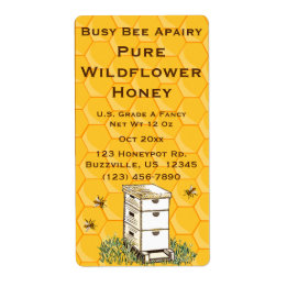 Étiquette ruche et peigne d'abeille Apiary personnalisé