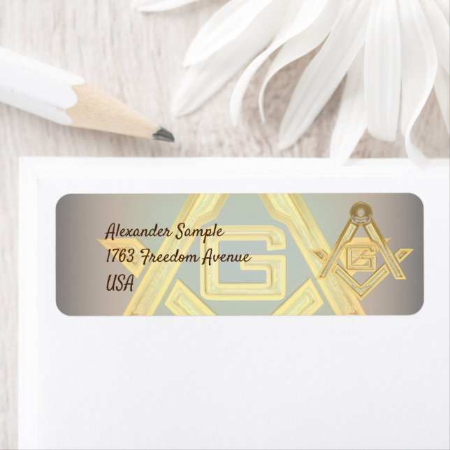 Étiquette Ruée d'or masonique (En situation)