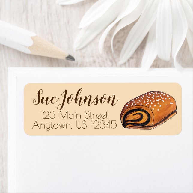 Étiquette Rugelach Juif Polonais Croissant Rouleau Pâtisseri (En situation)