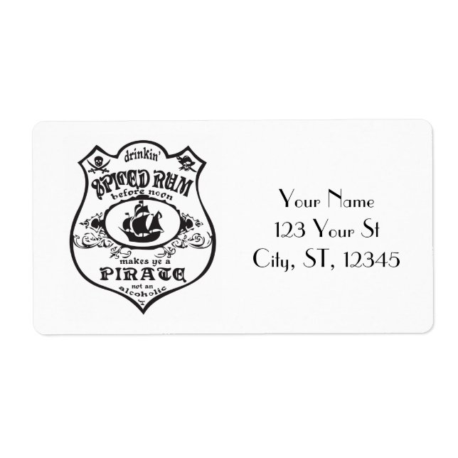 Étiquette Rum épicé Pirate Boisson Thunder_Cove (Devant)