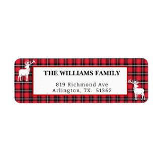 Étiquette Russe Rouge et Noir Buffalo Plaid Holiday
