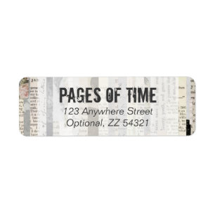 Étiquette Russe Vintage Book Pages Library Adresse de retour