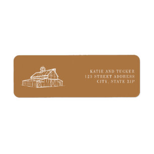 Étiquette Rustic Barn Goldenrod Mariage de automne agricole