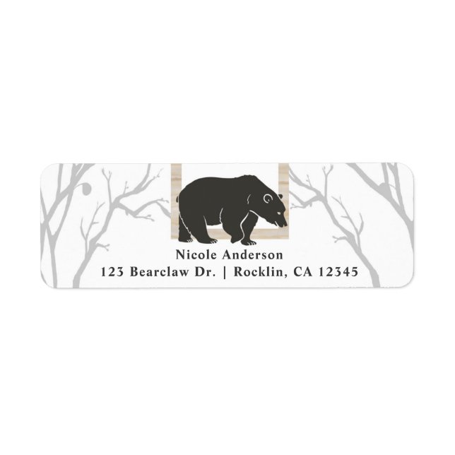 Étiquette Rustic Bear Woods Grange Forêt Mariage Invitation (Devant)