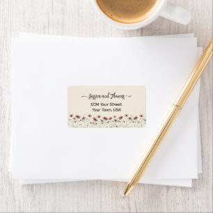 Étiquette Rustic Boho Chic Fleur sauvage Adresse Mariage