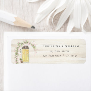 Étiquette Rustic Cottage Garden Wedding Adresse de retour