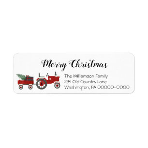 Étiquette Rustic Country Christmas Buffalo Plaid Retour