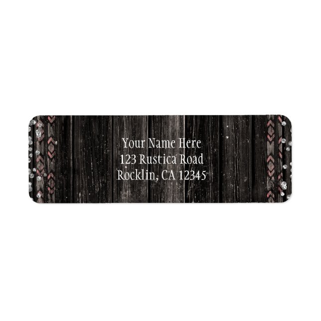 Étiquette Rustic Country Glam Southwestern Wood Invitation (Devant)