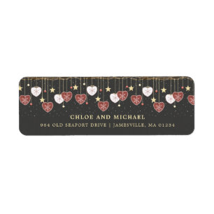 Étiquette Rustic Country Heart Snowflake Adresse de retour