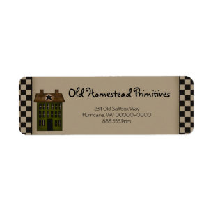 Étiquette Rustic Country Saltbox House Custom Return Address