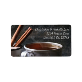 Étiquette Rustic Cup Tea et Hot Chocolate Adresse