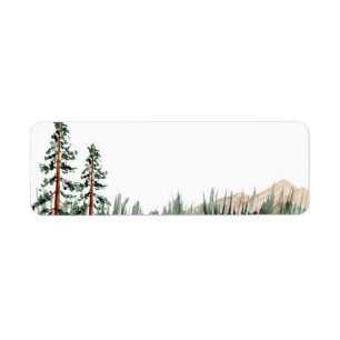 Étiquette Rustic Elegance Mountains Forest Pine Blank