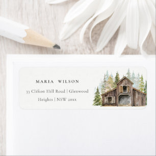 Étiquette Rustic Elegant Pine Woods Forest Barnyard Adresse