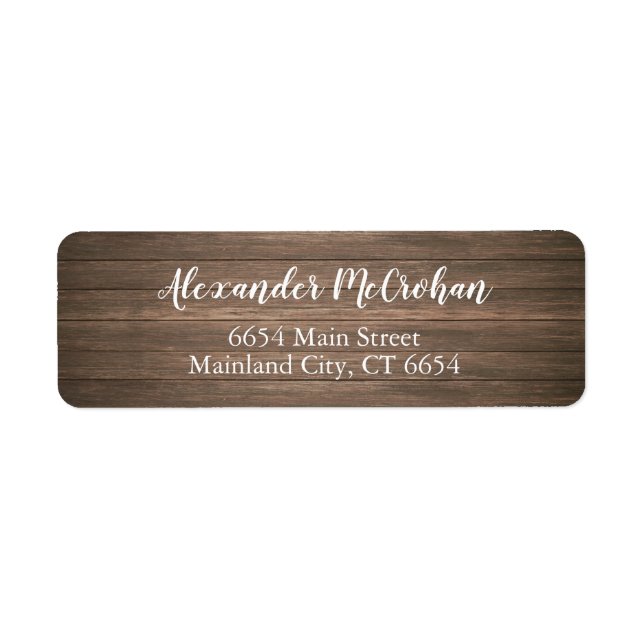 Étiquette Rustic Elegant Script Return Address Label (Devant)