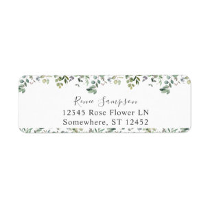 Étiquette Rustic Eucalyptus Greenery Duo 3 Adresse de retour