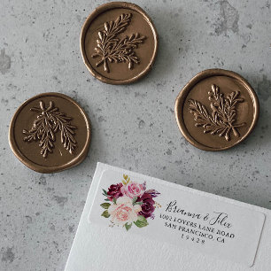 Étiquette Rustic Floral Botanical Foliage Return Adresse