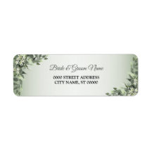 Rustic Floral Greenery Leaves Return Address