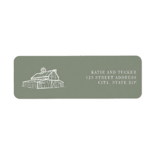 Étiquette Rustic Grange Sage Green Mariage de automne agrico
