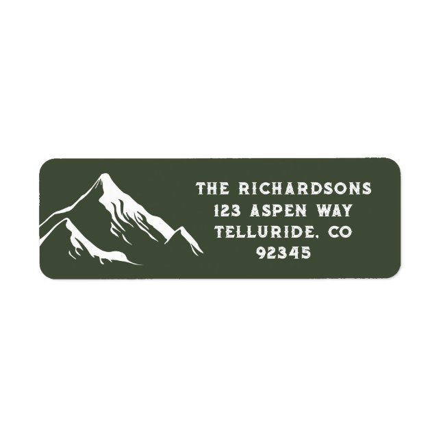 Étiquette Rustic Mountains Nom de famille personnalisé Lake  (Devant)