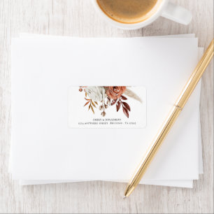 Étiquette Rustic Terracotta Florals Adresse de retour