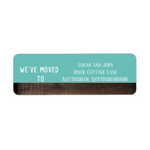 Étiquette Rustic Turquoise Nous avons déménagé un nouveau Ét