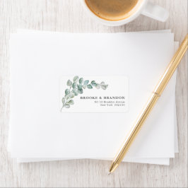 Étiquette Rustic Watercolor Eucalyptus Greenery Wedding