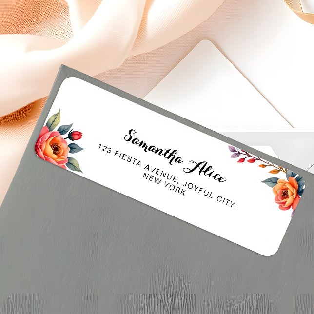 Étiquette Rustic Watercolor Folthday Adresse de retour (Créateur téléchargé)