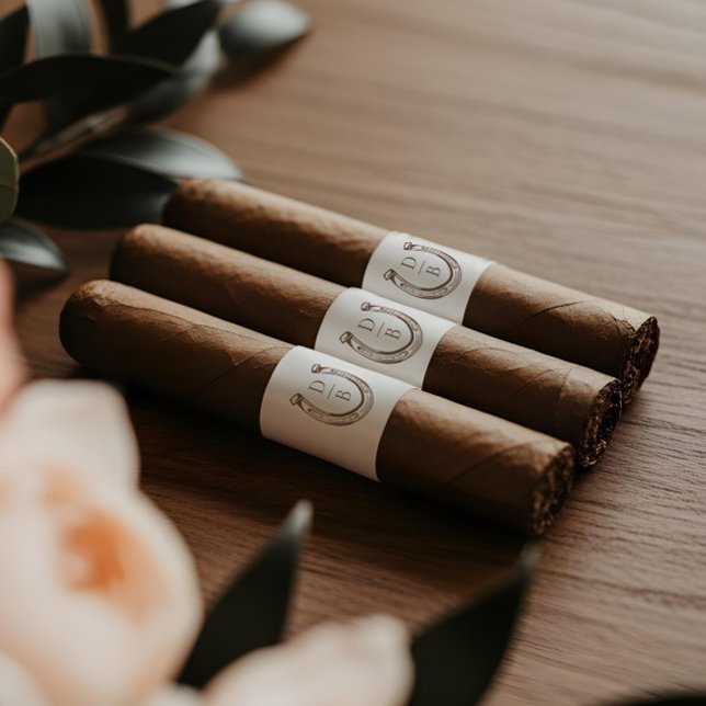 Étiquette Rustic Western Horseshoe Monogram Cigar Bands (Rustic Western Horseshoe Monogram Cigar Bands)