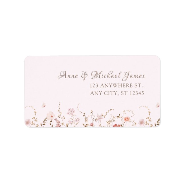 Étiquette Rustic Wildflowers with Photo Boho Country Floral (Devant)