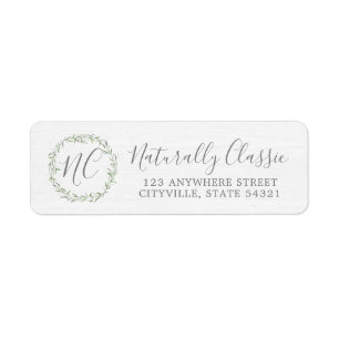 Étiquette Rustic Wood & Botanical Leaf Branch Adresse de ret