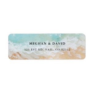 Étiquette Rustique aquarelle été mer plage mariage