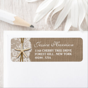 Étiquette Rustique Burlap, dentelle et Fête des mariées de p