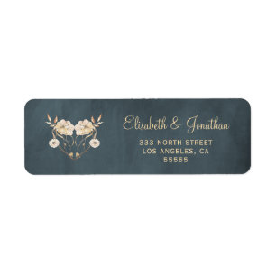 Étiquette Rustique chalkboard chic floral adresse rsvp