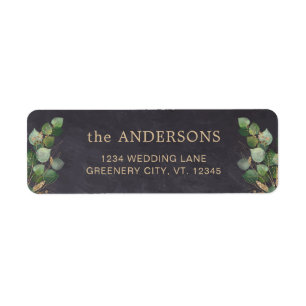 Étiquette Rustique Chalkboard Eucalyptus Mariage de verdure