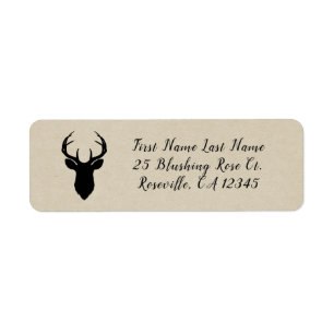 Étiquette Rustique Homme Femme Biche Cerf Noir Bouleau Maria