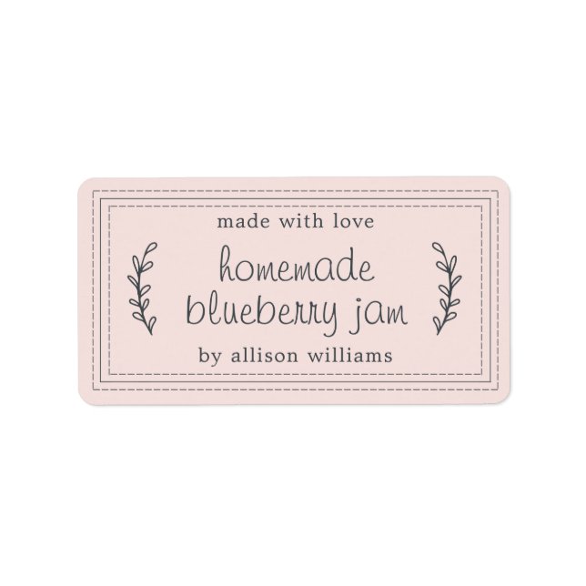 Étiquette Rustique maison confiture de bleuets Canning Paste (Devant)