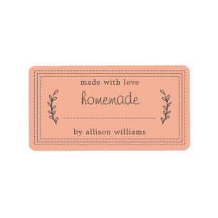 Étiquette Rustique Maison Produits Cuits Fabriqués Jam Canni