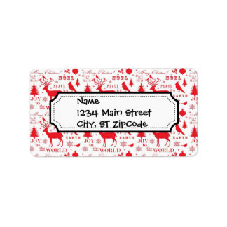 Étiquette Rustique Noël Reindeer Trees Oiseaux Vacances