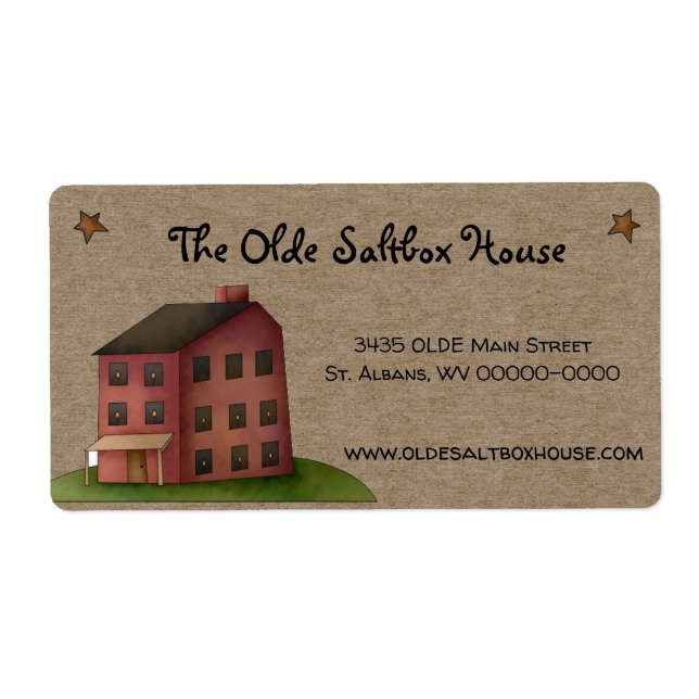 Étiquette Rustique Primitive Pays Salon Livraison Maison (Devant)