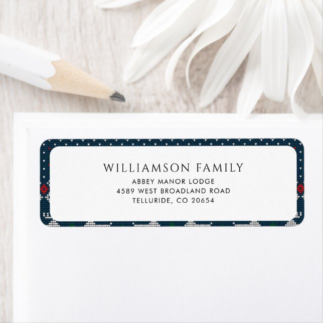 Étiquette Rustique Style Knagged Adresse de retour de Noël (En situation)