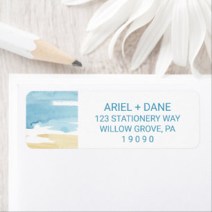 Étiquette Sable d'aquarelle et Mariage marin