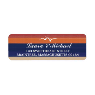 Étiquette Sable, mer et mouettes Adresse de retour