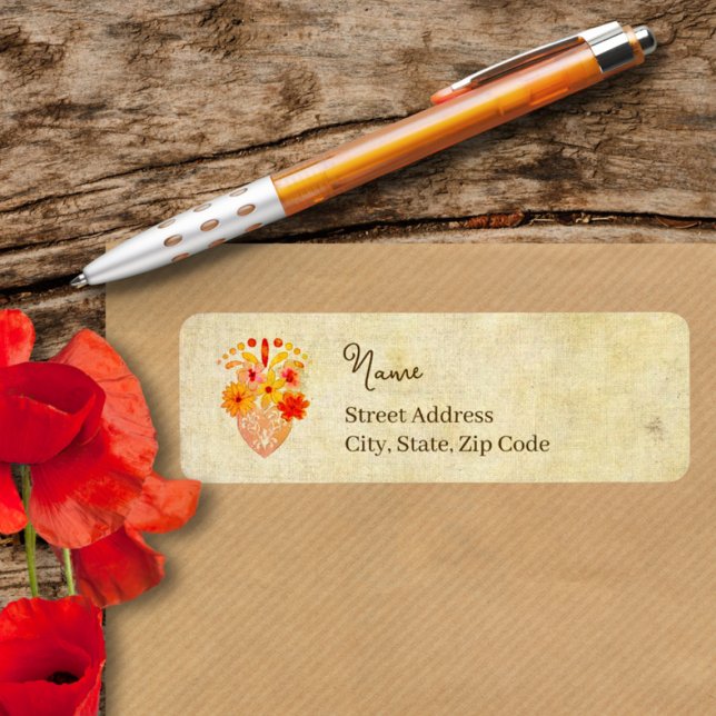 Étiquette Sacred Floral Heart Mexican Baroque Grace (Créateur téléchargé)